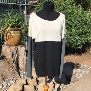 Color block knit sweater